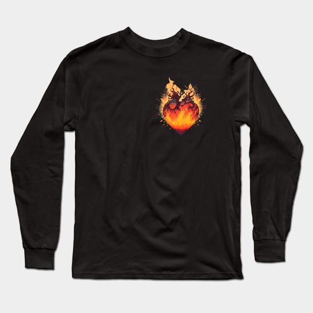 Burning Heart Long Sleeve T-Shirt by T-signs